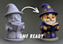 sculpt 3d character model, miniature and action figure ready for 3d printing